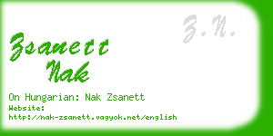 zsanett nak business card